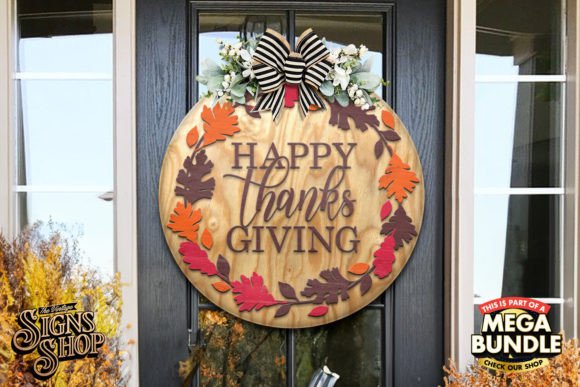 Happy Thanksgiving SVG Door Sign - Image 6