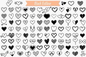 Alternative view of Heart Doodles, Valentine, Love Icon