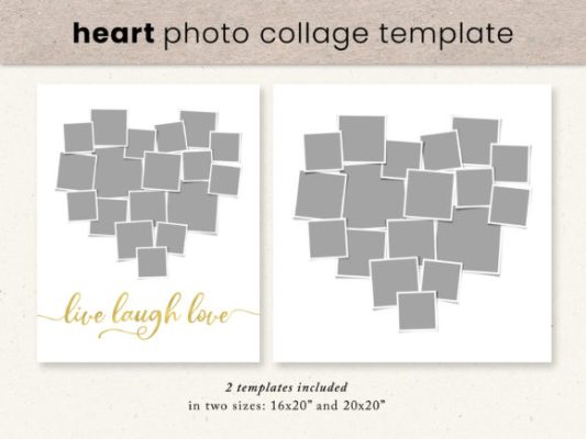 Alternative view of Heart Photo Collage Template