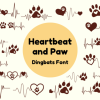 Heartbeat and Paw Font