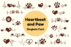 Heartbeat and Paw Font
