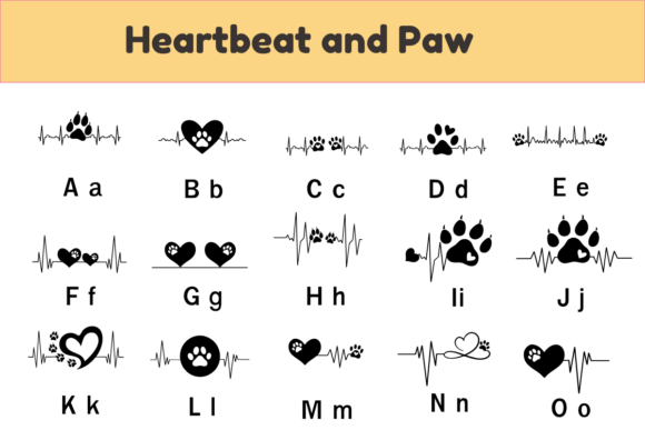 Heartbeat and Paw Font - Image 2