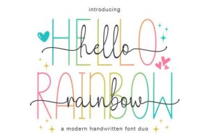 Hello Rainbow Duo Font