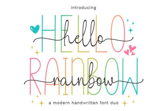 Hello Rainbow Duo Font