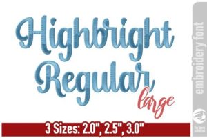 Highbright Script Embroidery Font - L