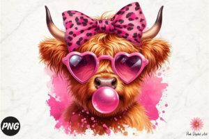 Highland Cow Sublimation PNG Clipart