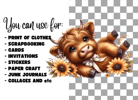 Highland Cow with Sunflowers - Image 5