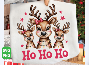 Ho Ho Ho Deer Png, Christmas Deer, Santa
