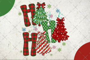 Ho Ho Ho Trees Coquette Christmas PNG
