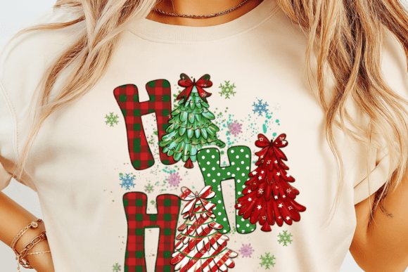 Ho Ho Ho Trees Coquette Christmas PNG - Image 3