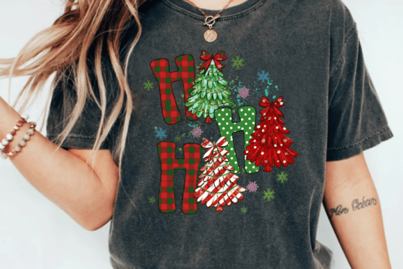 Ho Ho Ho Trees Coquette Christmas PNG - Image 4