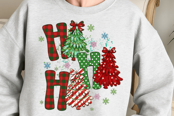 Ho Ho Ho Trees Coquette Christmas PNG - Image 5