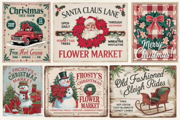 Alternative view of Holiday Sign,Vintage Christmas Farmhouse