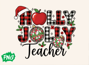 Alternative view of Holly Jolly Teacher Png,Merry Christmas