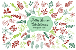 Holly Leaves Christmas Font