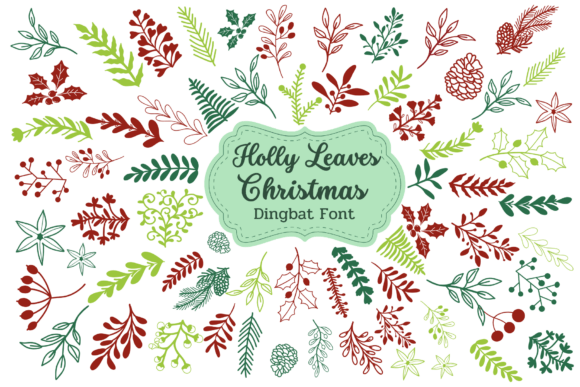 Holly Leaves Christmas Font