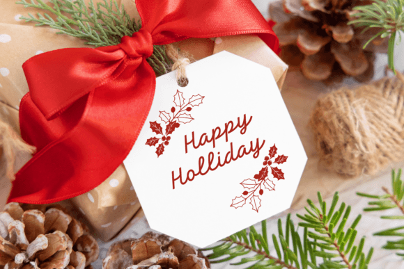 Holly Leaves Christmas Font - Image 5