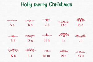 Alternative view of Holly Merry Christmas Font