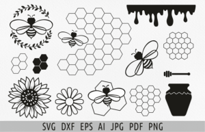 Honey Bee Svg Honeycomb Svg Honey Pot
