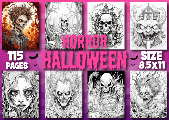 Horror Halloween Adult Coloring Pages