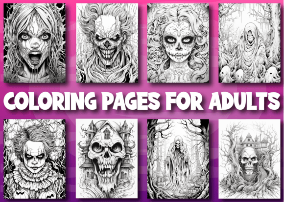 Horror Halloween Adult Coloring Pages - Image 3