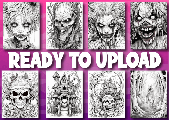 Horror Halloween Adult Coloring Pages - Image 5