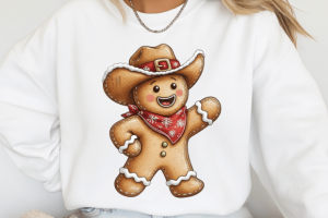 Alternative view of Howdy Christmas Gingerbread Man PNG