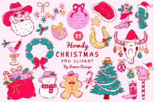 Howdy Christmas PNG Clipart Bundle