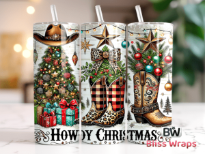 Howdy Christmas Tumbler Wrap