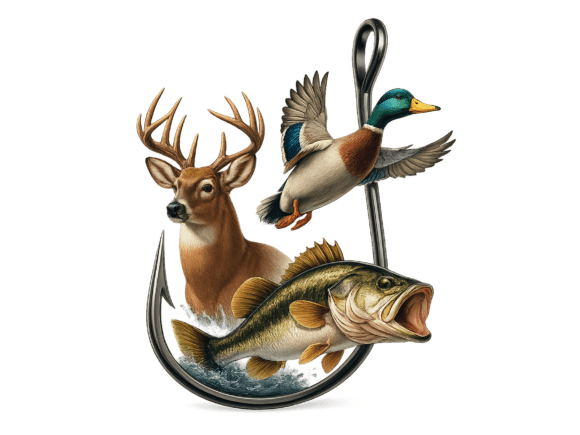 Hunting Fishing Farming Sublimation Png