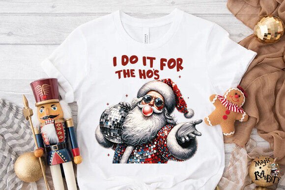 I Do It for the Ho's,Retro Santa Png - Image 2