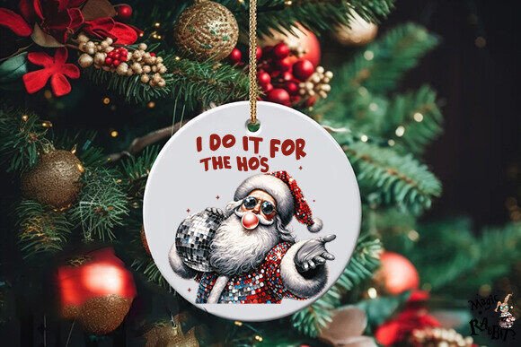 I Do It for the Ho's,Retro Santa Png - Image 3