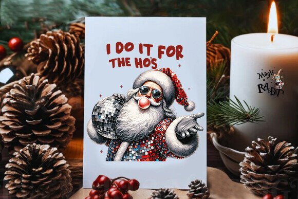 I Do It for the Ho's,Retro Santa Png - Image 4