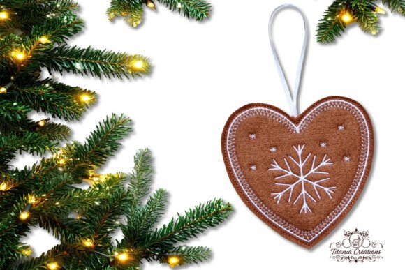 ITH Iced Gingerbread Heart Ornamnet