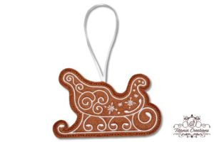 Alternative view of ITH Iced Gingerbread Sleigh Ornament