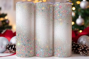 Iridescent Glitter 20oz Tumbler Wrap