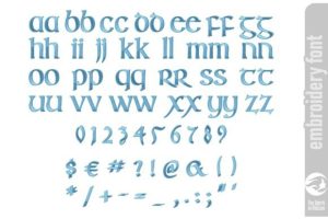 Alternative view of Irish Uncial Embroidery Font - Small