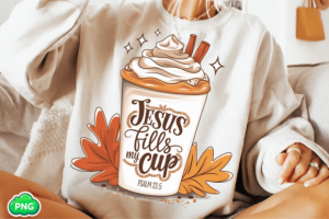 Jesus Fills My Cup Png, Autumn Christian