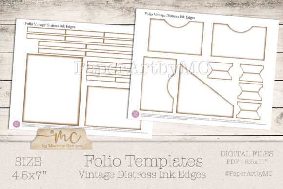 Junk Journal Folio Templates, Vintage - Image 3