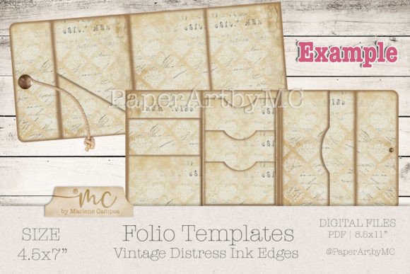 Junk Journal Folio Templates, Vintage - Image 4