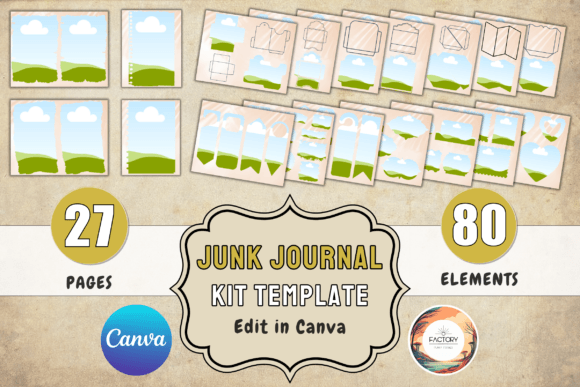 Junk Journal Template Canva Journal Page