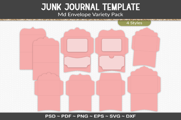 Junk Journal Envelopes Template Kit