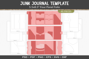 Junk Journal Folio Template Kit