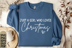 Alternative view of Just a Girl Who Loves Christmas Shirt