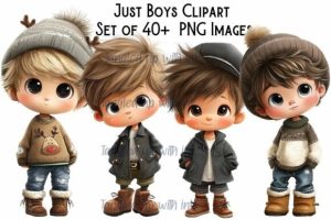 Just Boys Clipart Bundle