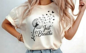 Just Breathe Dandelion Shirt Design SVG