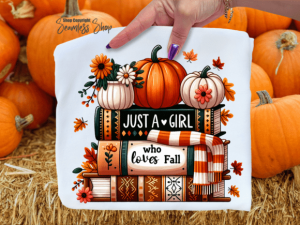 Just a Girl Who Loves Fall, Bookish PNG