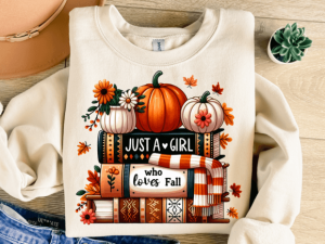 Alternative view of Just a Girl Who Loves Fall, Bookish PNG
