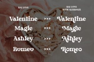 Alternative view of Kai Love Font