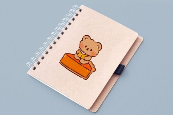 Kawaii Bear Bookish Autumn Clipart - Image 6